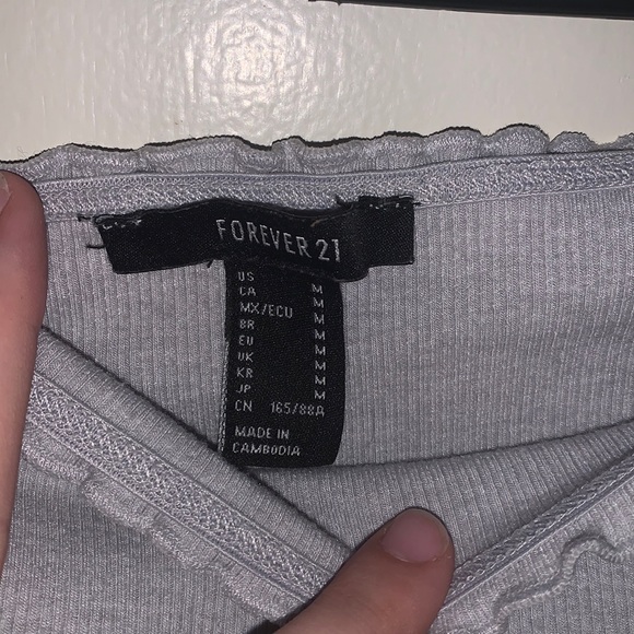 Forever 21 off the shoulder grey body suit - Picture 2 of 2